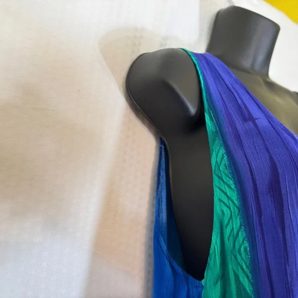 Rare Vintage 100% Rayon Art-to-Wear Tiered Ruffle Tank Maxi Dress - Picture 8 of 15